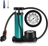 Bike Pump Ball Pumps with Pressure Gauge Mini Bicycle Foot Pump with Needles, Portable Bike Tire Pump, Universal Presta & Schrader Valves, GOTINSN Air Pump Balloon Inflatable Toy Inflator Adapter