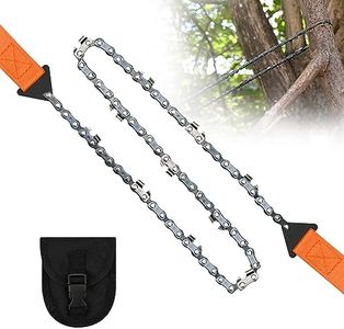 Pocket Chainsaw, 24in/36in Pocket Rope Saw, Folding Chain Hand Saw with Carry Pouch, for Outdoor Survival Camping, Hunting, Hiking, Cutting Wood(24in)