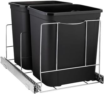 Hold N' Storage Pull Out Double Trash Can Under Cabinet – Heavy Duty Metal Sliding System with Lifetime Limited Warranty, Adjustable -Cans Not Included- fits 2 Waste/Recycling Bins