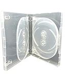 5 x Dragon Trading 7 Disc CD DVD Blu-ray Disc 27mm Clear DVD 7 Way Case - Pack of 5 - Slim Storage Solution for 7 Discs - Transparent Design for Easy Identification