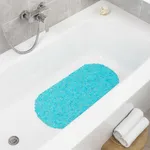 Bubbles Non-Slip Oval Bathtub Mat Clear Aqua Blue 28 L x 15 W
