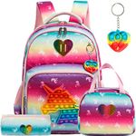 Backpack for Girls Elementary Preschool Kids Lunch Box for School, Unicorn Bag, Backpack,travel