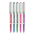 UNI-BALL Eye UB157 0.7mm Roller Ball Pen | Waterproof Pigment Ink | Lightweight & Sleek Body | Long Lasting Smudge Free Ink | School and Office stationery | 5 Multicolor Ink, Pack of 5