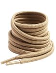 VSUDO 130 cm Round Khaki Boot Laces, Khaki Shoe Laces for Boots, 4mm Diameter Walking Boot Laces for Walking Boots, Heavy Duty Work Boot Laces for Work Boots, Hiking Boot Laces (1 Pair-Khaki-130cm)