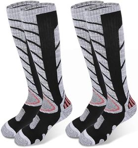 2 Pairs Ski Socks for Men & Women,Cold Weather Socks for Skiing, Snowboarding, Outdoor Sports Performance Socks (as1, numeric, numeric_10, numeric_12, regular, regular, Black)