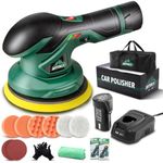 BATOCA Cordless Polisher for Car Detailing with 1pc 12V Lithium Rechargeable Battery Brushless Polisher with Variable Speed, 2.0Ah Portable Wireless Auto Buffer Kit for Polishing Sanding