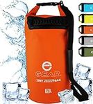 Enthusiast Gear Roll Top Insulated Backpack Cooler Dry Bag – Leak Proof, Collapsible, Waterproof with Padded Shoulder Strap - Perfect for Kayaking Fishing Beach Hiking - Orange, Grey, Blue