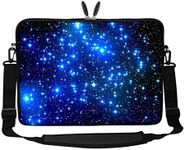 Meffort Inc 14 14.1 Inch Neoprene Laptop Sleeve Bag Carrying Case with Hidden Handle and Adjustable Shoulder Strap (Galaxy Star)