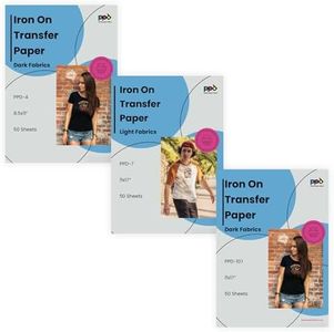 PPD Premium Iron T-Shirt Transfer Paper Dark, Black, Light and White, 50 Sheets (Bundle of 3)