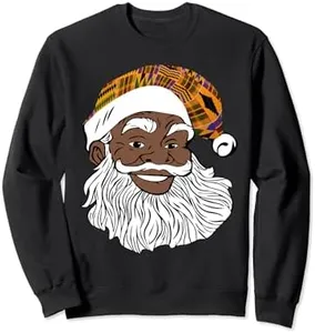 Black Jolly Santa African American Santa Kente Sweatshirt