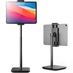 proffisy iPad Stand 21" Height Adjustable Tablet Stand for Table with 360 Degree Rotation Heavy Duty Aluminum Tablet Stand for iPad Pro Air Mini Samsung Lenovo Tab Xiaomi Pad and Cellphone,Black