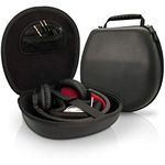 iGadgitz U3804 EVA Hard Case Cover Suitable for Fixed (Non-Folding) Headphones - Black