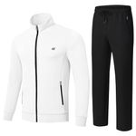 yuyangdpb Men's Tracksuits Sweatsuits for Men 2 Piece Outfits Full Zip Casual Athletic Running Sports Sweatsuit Jogging Suits White M