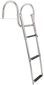 Amarine Made Stainless Steel in-Board 3 Steps Telescoping Ladder Folding Dock Ladder for Marine Boat Yacht Swimming Pool