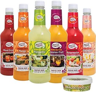 Master of Mixes Margarita / Daiquiri Drink Mixes Variety, Ready to Use, 1 Liter Bottles (33.8 Fl Oz), Pack of 6 Flavors + Margarita Salt