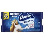 Charmin Toilet Paper, Ultra Soft, 24 Triple Rolls = 72 Regular Rolls, 168 Sheets Per Roll