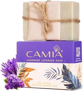 CAMIA - 100% Organic Handmade Lavender Soap For Bath | Natural Soap for Healthy Skin & Relieving Stress | Suitable for All Skin Types | Free from Chemical, Sulphate & Paraben | 125 Gm