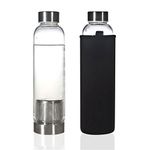 Styleys Green Tea Bottle 550 ml Water Cum Green Tea Maker with a Bottom Infuser Cum Filter Sport Outdoor Portable Bottle (Black S1693)