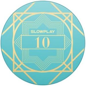 SLOWPLAY Nash Ceramic Poker Chips in Bulk, Casino Grade Ceramic 10-Gram Poker Chip for Texas Hold'em, 39mm Professional Chips Pack of 50 with Denomination of 10