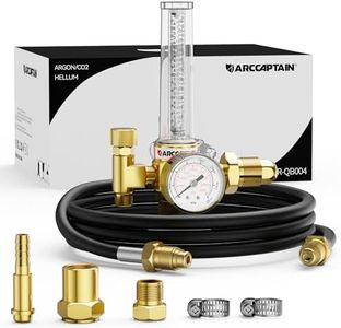 ARCCAPTAIN Argon/CO2/Helium Regulator with 8.2FT Inert Gas Welding Hose, MIG and TIG Flow Meter Gas Regulator Gauge Welding Weld, 0-4000 PSI, 0-180+ CFH, CGA580 Inlet Connection