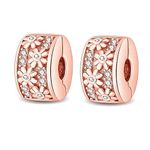 Clip Charm for Bracelet Spacer Charms for Bracelets Women's Sterling Silver Clip Stopper Charms for Pandora Bracelet (G)