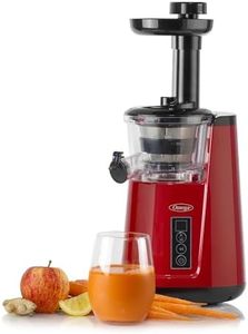 Omega Juicer Cold Press 365 Vertical Slow Masticating Extractor for Fruits and Vegetables, BPA-Free, 65 RPM, 150-Watts, Red