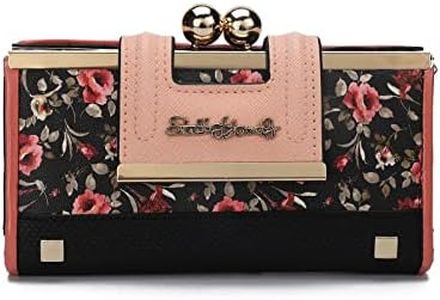 Gladdon Lady Women Retro Purses Floral Butterfly Pattern Buckle Wallets Card Holder Bag Gifts