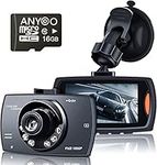 ANYOO Dash Cam,1080P Full HD Dash Camera for Cars Front with 2.5-Inch LCD Screen, 170°Wide Angle, Capture Clear Images Day and Night with 16G TF Card