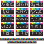 Alphabet Bulletin Board Set, 15 PCS Crayon Die-Cut ABC Wall Decorations 26 Upper & Lower Case Letters Plus 0-20 Numbers for Preschool, Kindergarten Classroom Playroom Bedroom Decorations