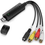 GR Deals Capture Card, USB Video Capture Card Device, Audio Video Converter for RCA to USB-Convert VHS Mini DV VCR DVD to Digital, for PC TV Tape Player Camcorder, MAK Windows Vista. Black.
