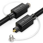 Link Dream Optical Audio Cable Digital Audio Optical Cable 3.3 Feet 24 Gold-Plated Fiber Optic Cable Nylon Braided S/PDIF Optical Toslink Cable for Sound Bar, TV, PS4, CD/DVD Blu-Ray Players