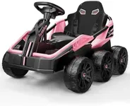 FanttikRide X7 Classic 12V Ride on Toys for Big Kids, 6 Wheels UTV, 4x45W 4MPH Powerful Electric Car, 4-Wheel Drive, Parent Remote, 4 Shock Absorbers, Perfect Choice for Ages 3 and Up, Light Pink