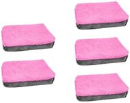 Suvnie 5 PCS Microfiber Applicator Pads, Car Detailing Sponge Applicator, Automotive Ceramic Coating Applicator Sponge Pads, Universal Car Accessories for Wax, Sealant, Paint(Pink)