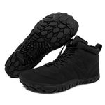 Winter Barefoot Shoes Women, Non-Slip & Waterproof Winter Barefoot Shoes Walking, Wide Toe Hiking Boots Sneakers Men Women (Black, Adult, Women, 10, Numeric, US Footwear Size System, Medium)