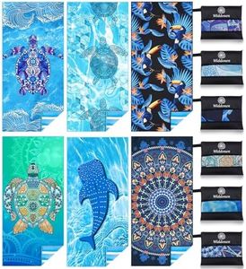 Widdonen Microfiber Beach Towel,Compact 6 Pack-71x32 Inch with Bag Travel
