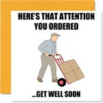 Funny Get Well Soon Cards for Men - Delivery For You - Get Well Cards for Women, Speedy Recovery Card, 145mm x 145mm Joke Humour Get Well Greeting Cards for Best Friend Brother Sister Work Colleague