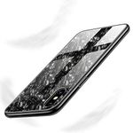 REALCASE iPhone X/iPhone Xs Back Cover Case | Luxury Marble Pattern Bling Shell Glass Back with Soft TPU Bumper Back Cover Case for iPhone X/Xs [Black]