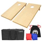 GoSports Regulation Size Wooden CornHole Set, Includes 8 Premium Bags, Wood/Natural