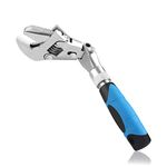 Petyoung Adjustable Wrench with 180° Rotating Head, Portable Ratchet Wrench with Extending Handle, Crescent Wrenches Cr-V Chrome Vanadium Steel Spanner Repair Tool