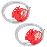 RealPlus Lockout Tagout Cable Lock, 5/32" x 6.5ft Adjustable Steel Cable Lock with Vinyl Coating, Loto Cable for Lock Out Tag Out, Pack of 2