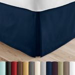 Linen Market Pleated Bed Skirt, Queen, Navy