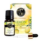 Soul & Scents Natural Lemon Essential Oil | Pure, Therapeutic Oil with Sharp, Fresh Citrus Aroma | 100% Organic | Purification, Energy & Mood Enhancement | Ideal for Clearing Unpleasant Odors | 10 ml