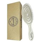 Soft Pin Flex Hair Brush by RustiK, Organic Detangling Wet Brush, Eco Friendly, Anti Static, Paddle Brush, Bio Plastic, Wheat Straw.