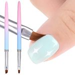 cobee Nail Polish Clean Up Brush, 2PCS Nail Art Clean Up Brushes Nail Painting Brushes Nail Remover Brush Nail Pen Painting Tools for Nail Art Design Manicure Mistake Cleaning(Round, Angled)