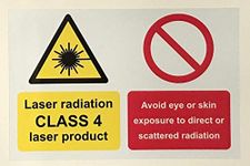 Laser Radiation Class 4 Laser Product Avoid Eye or Skin Exposure to Direct or scatted Radiation Sign - Self Adhesive Sticker 300mm x 200mm