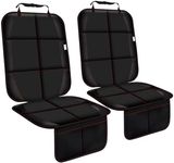 Gowhalle Car Seat Protector, Non-Slip Rubber Padded Backing Seat Protector for Child Seats, Waterproof Thickest Padding Car Seat Protector Under Baby Seat - No Imprint (Red-2pcs)