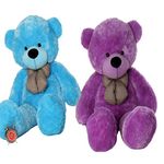 AG Retail Skin Friendly Combo of 3 Feet Super Soft Lovable/Huggable Teddy Bear for Girlfriend/Birthday Gift/Boy/Girl (Blue and Purple)