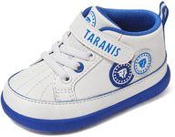 TARANIS Baby Toddlers Shoes Boy's Girl's Synthetic Leather Fashion Solid Color Baby Sneakers Mid Top Toddler First Walking Shoes Baby Holiday 10 Months to 3 Years Old Blue