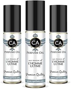 CA Perfume Impression of Yves S. Lauren L'Homme Ultime For Men Replica Fragrance Body Oil Dupes Alcohol-Free Essential Aromatherapy Sample Travel Size Concentrated Long Lasting Roll-On 0.3 Fl Oz-X3