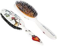 Rock & Ruddle Natural Mixed Boar Bristle Hair Brush for Women and Kids (Large, 21 cm) - Perfect for Wet or Dry Hair, Detangling Smoothing Blowdrying - Designed & Made in UK - Ponies Design